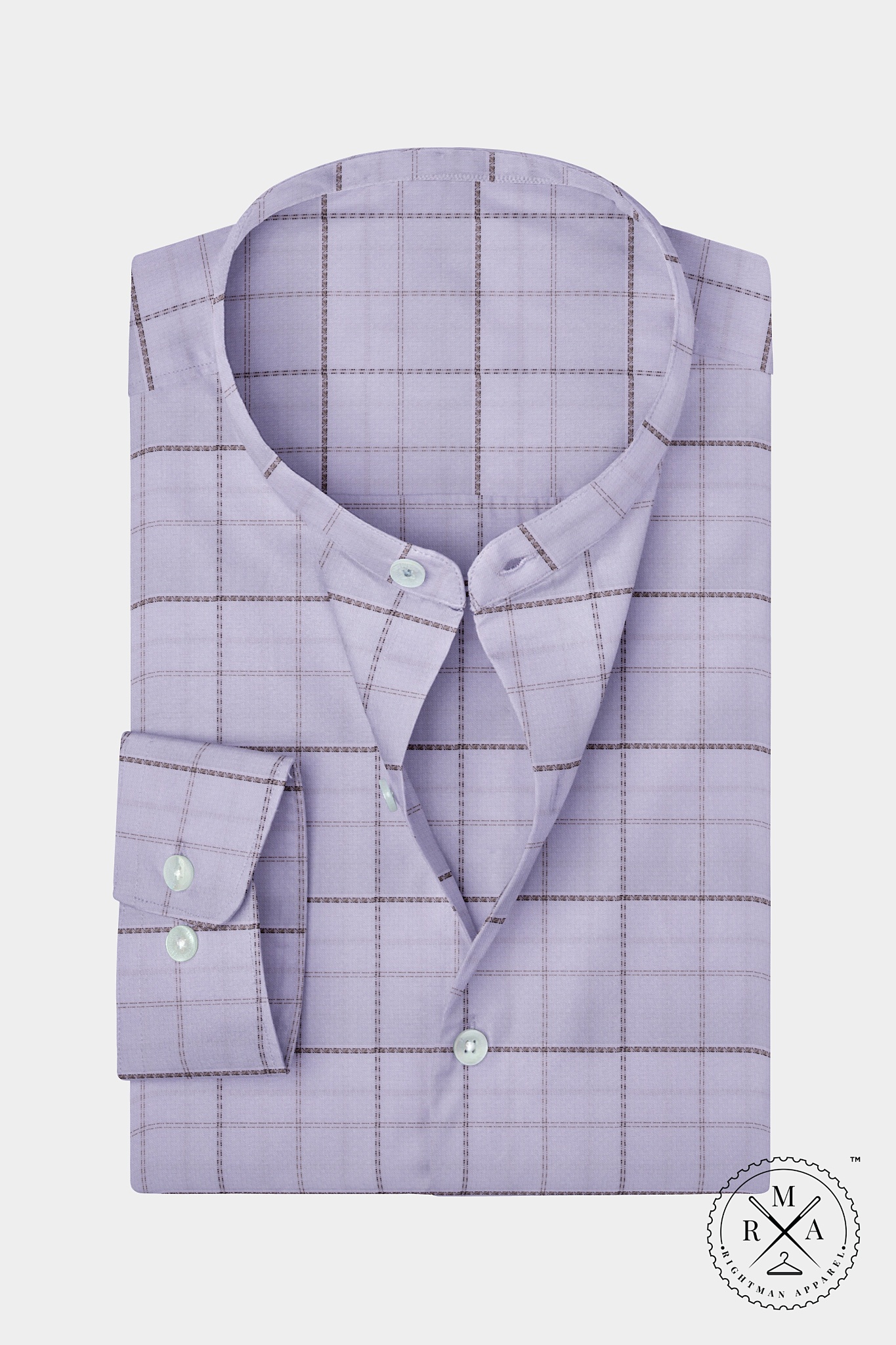 Grey Brown Windowpane Shirt SH353